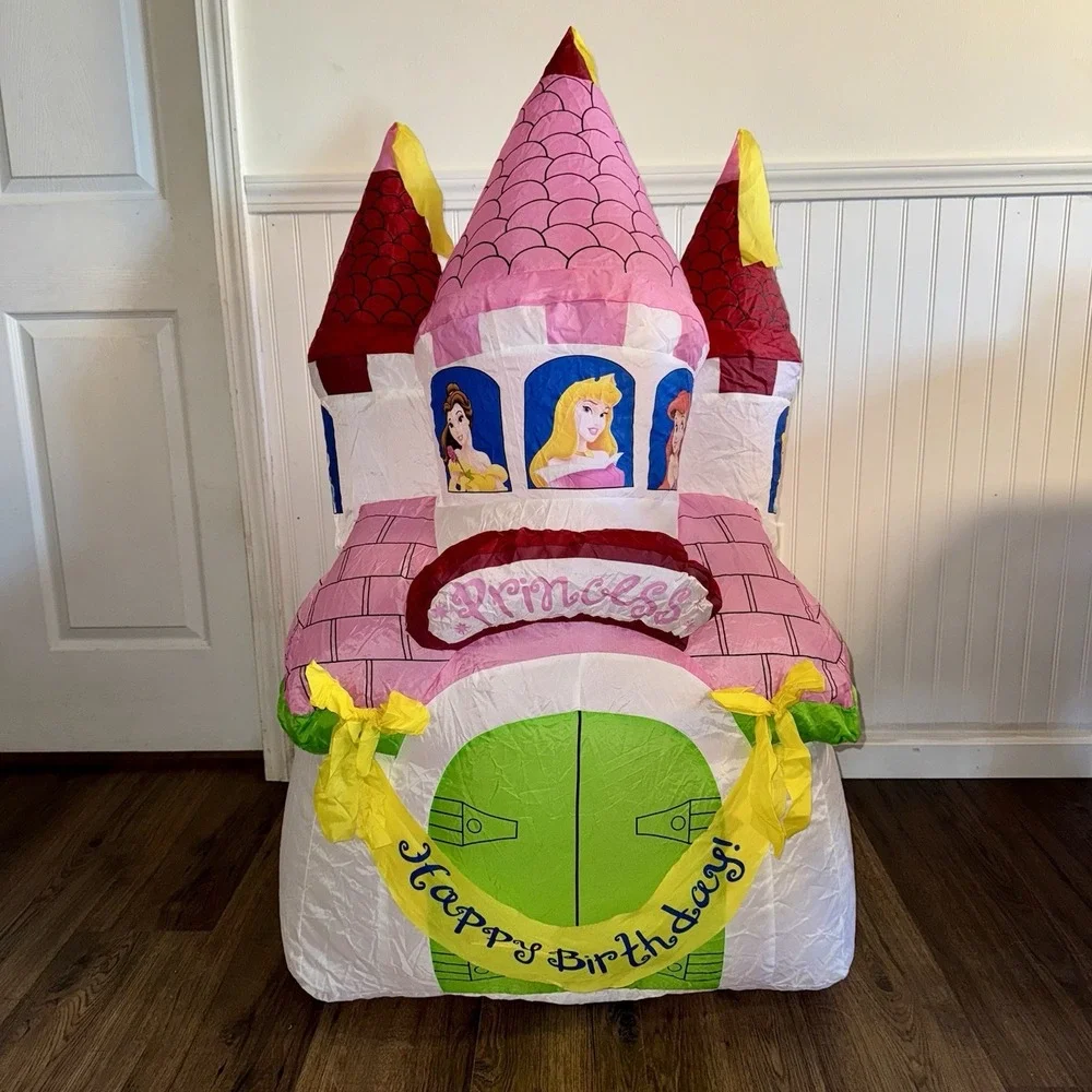 Disney Princess Inflatable Happy Birthday Castle 4ft Tall Princess Party Decor